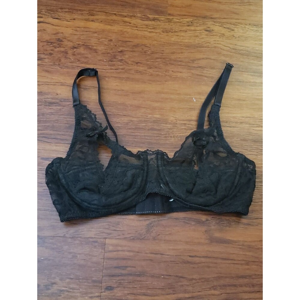 Frederick's of Hollywood Black Lace Bra Size 36 Romantic Fairy Festival